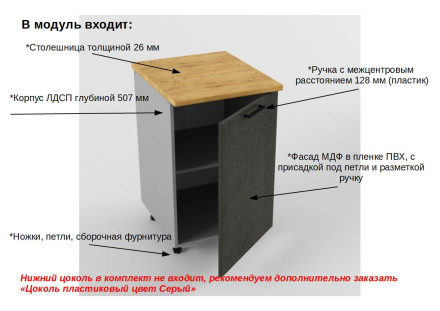 Шкаф нижний 500 Лофт 