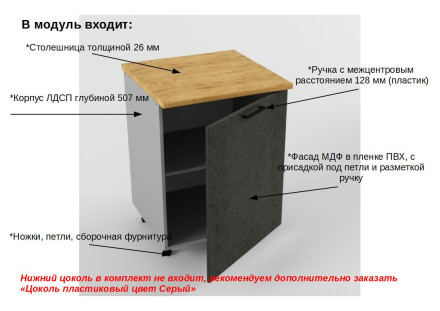 Шкаф нижний 600 Лофт   