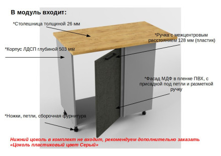 Шкаф нижний угловой прямой Лофт   